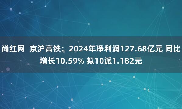 尚红网  京沪高铁：2024年净利润127.68亿元 同比增长10.59% 拟10派1.182元